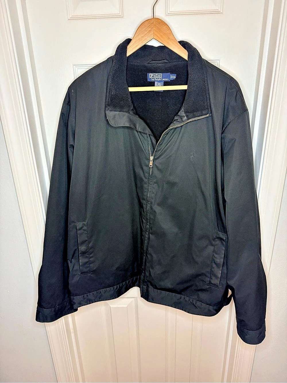 Polo Ralph Lauren Men’s Fleece-Lined Zip Jacket in Solid Black - Size XXL